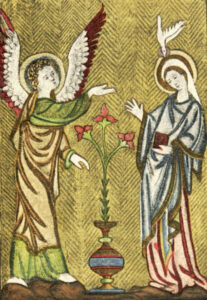 Embroidered_bookbinding_13th_century_Annunciation